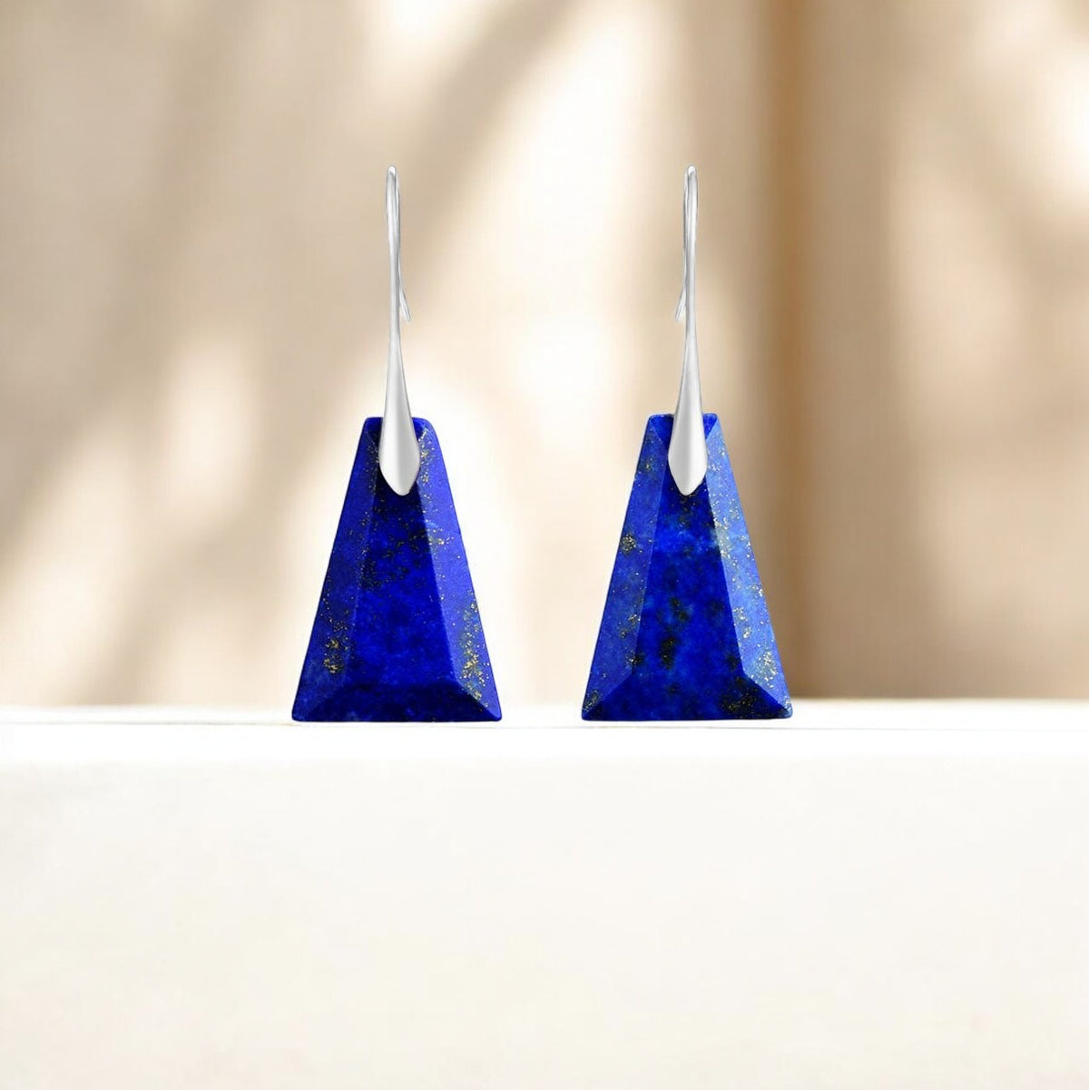 Lapis-Lazuli-Geometrische Tropfenohrringe