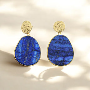 Boucles d'oreilles pendantes de protection en lapis-lazuli