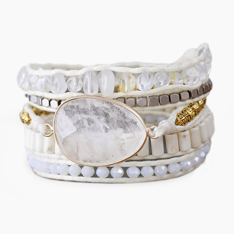 Bracelet Wrap Quartz Doré Ivoire