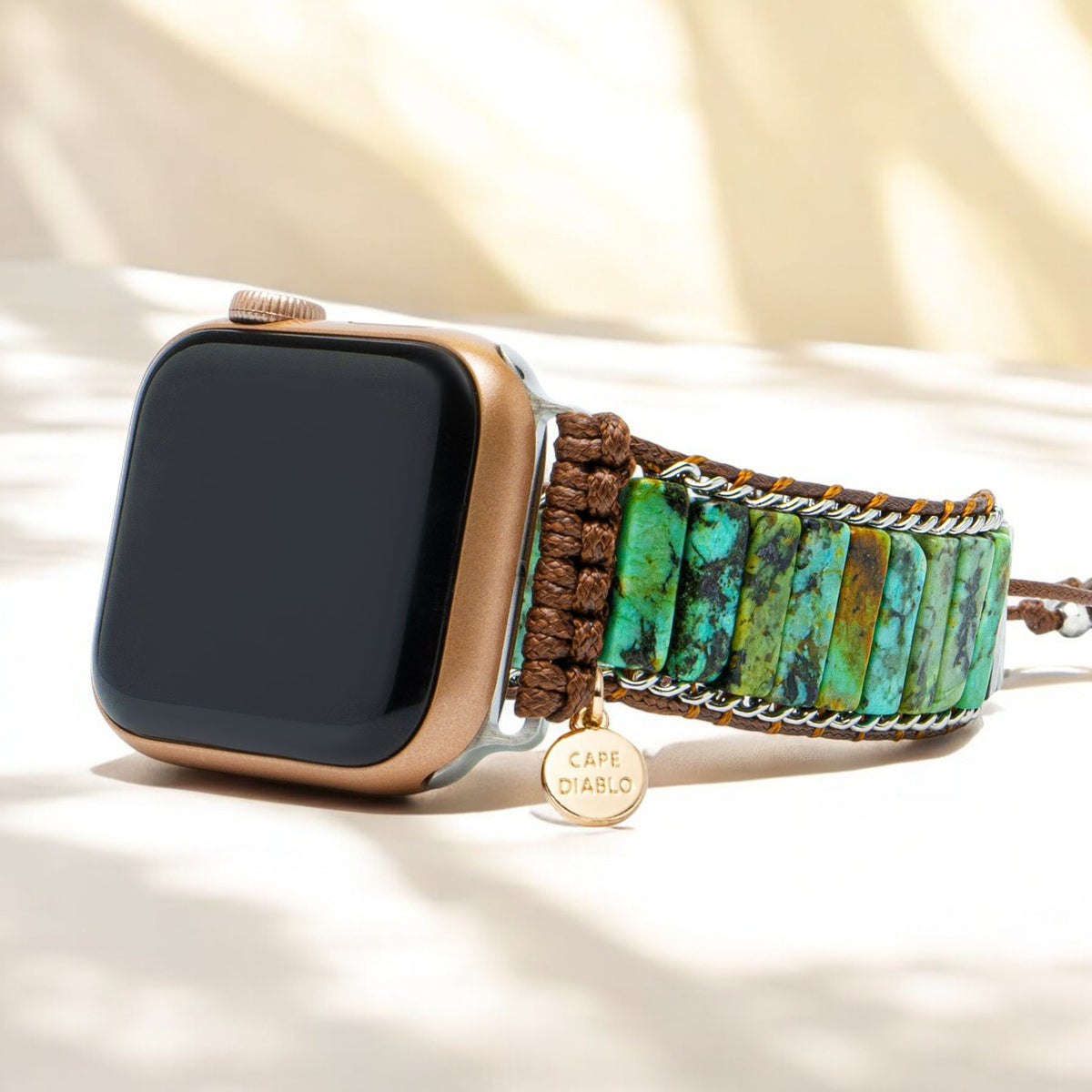 Afrikaanse turquoise Apple Watch band voor heren