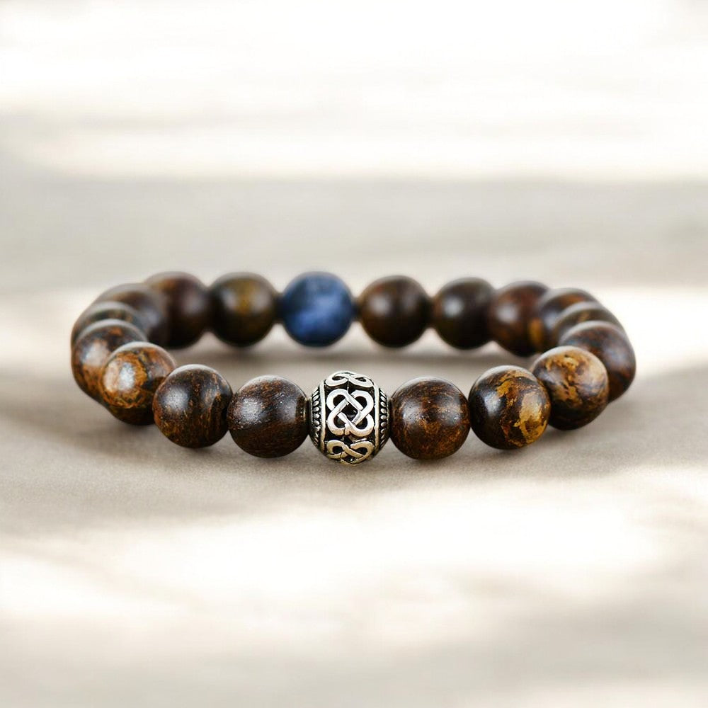 Bracelet tibétain en bronzite pour homme