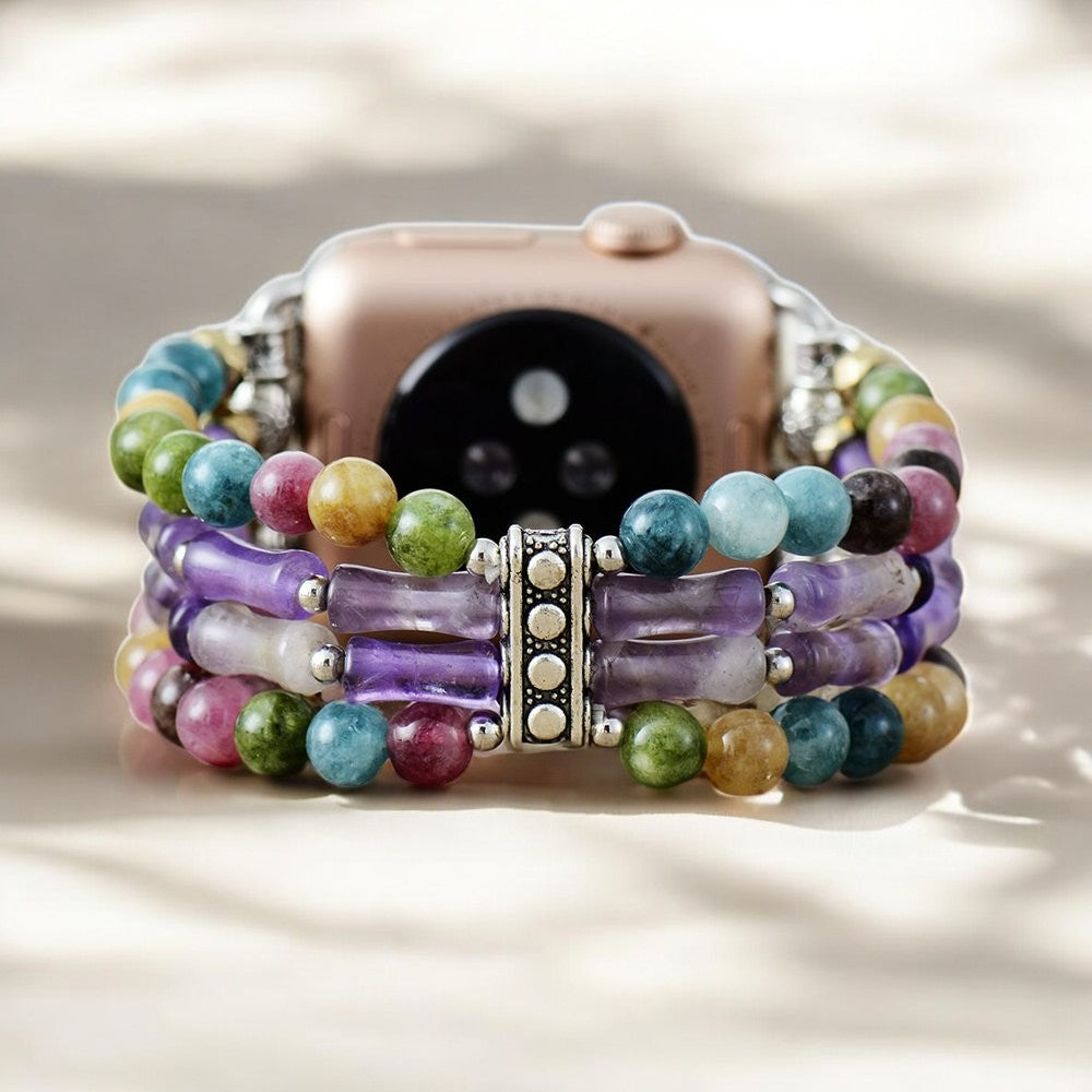 Mozaïek Amethist stretch Apple Watch -bandje