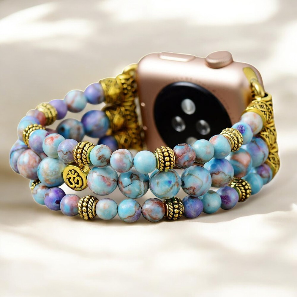 Bracelet Apple Watch extensible en jaspe paisible