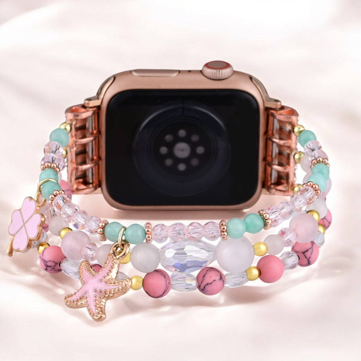 Stretch-Armband Apple Watch Pink Sands“