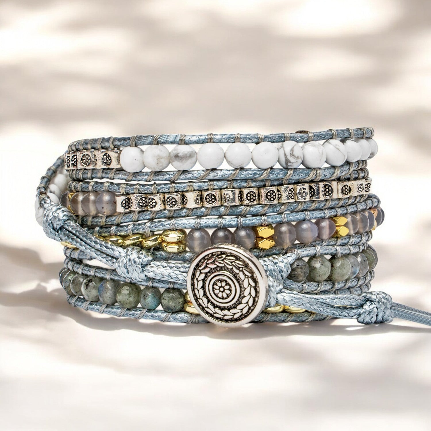 Rozenkwarts Liefdevolle Wikkelarmband