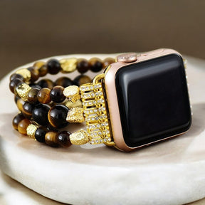 Tijgeroog glans stretch Apple Watch -bandje
