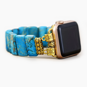 Turquoise Tibetaanse Jasper Stretch Apple Watch -band