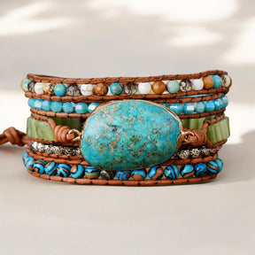 Gewickeltes Armband aus Twisted Ocean Jasper