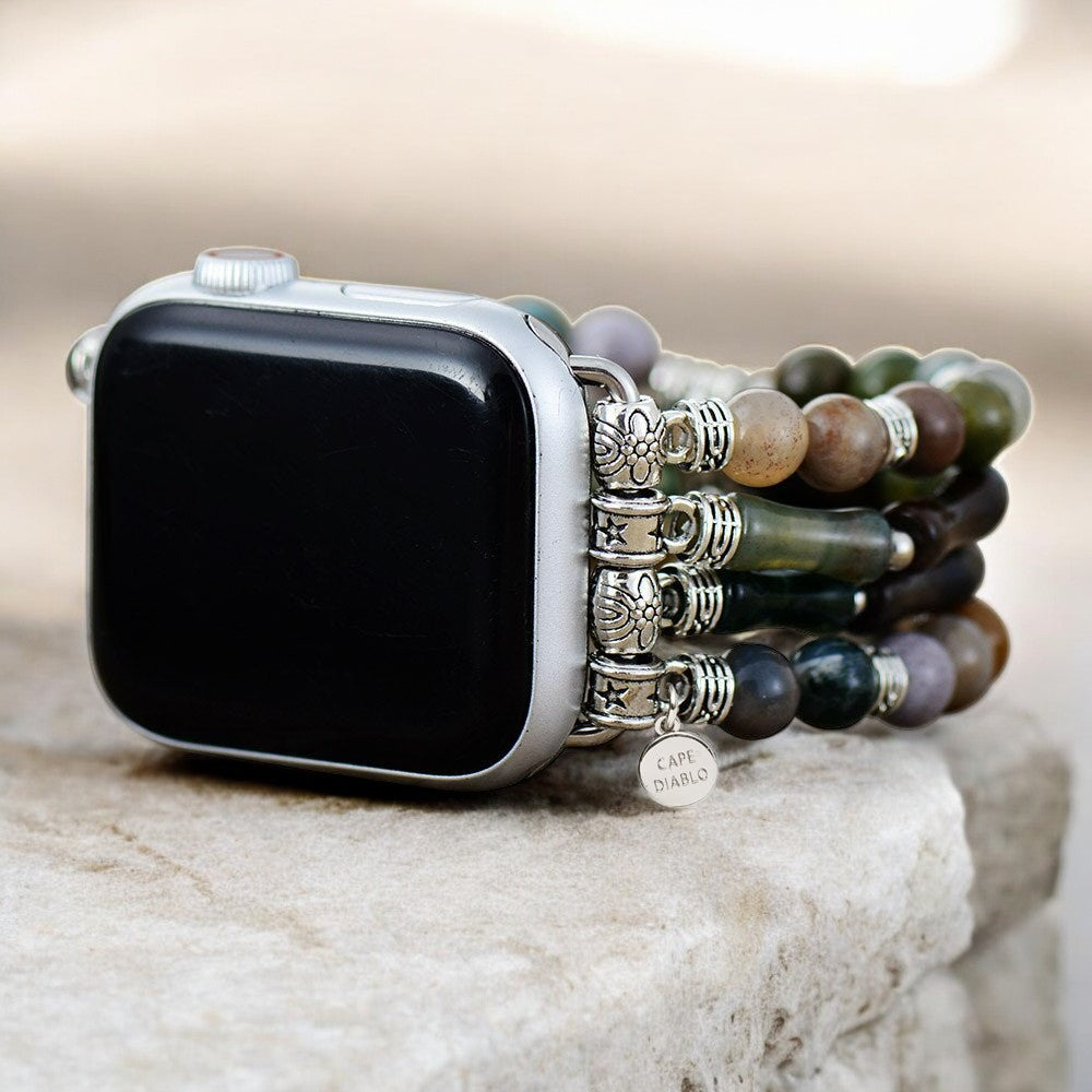 Stretch-Armband Apple Watch im Vintage-Achat-Design