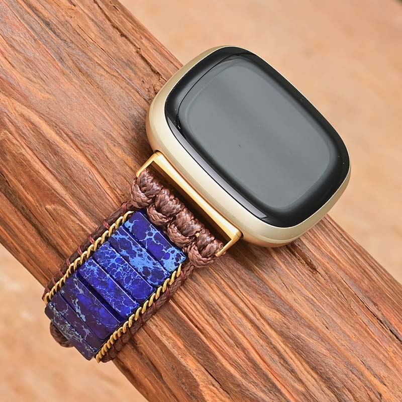 Azuurblauwe Lapis Lazuli Fitbit Versa 3 / Sense horlogeband
