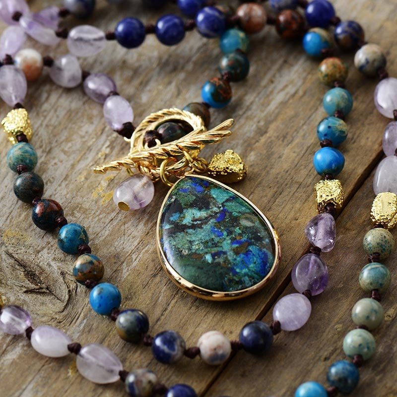 Healing Amethyst Teardrop Pendant Necklace - Cape Diablo